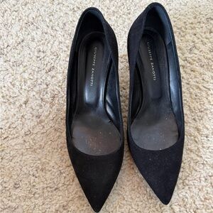 Giuseppe Zanotti Black Pointed Suede Pumps with Sleek Profile